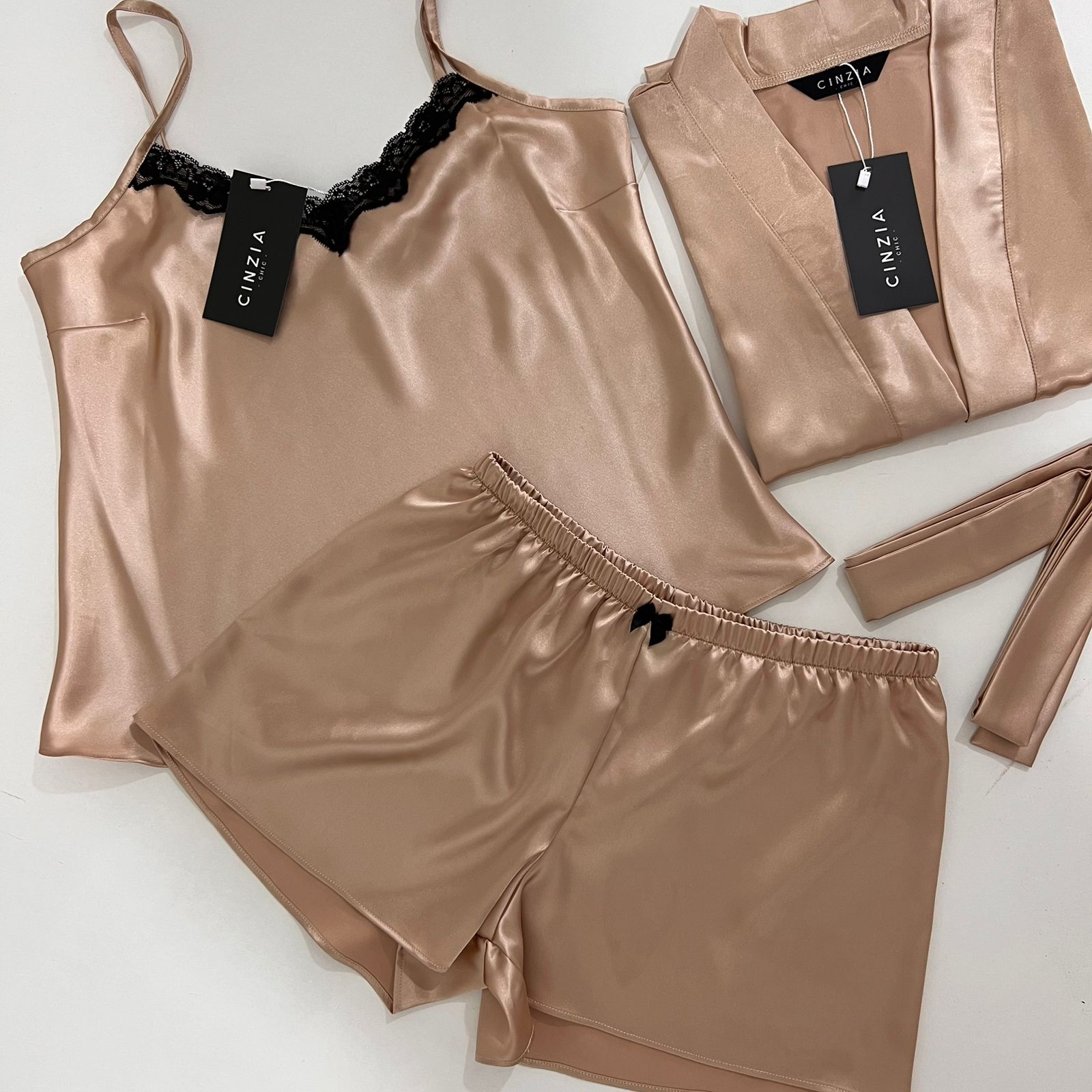 Pijama Satin 3 pzas